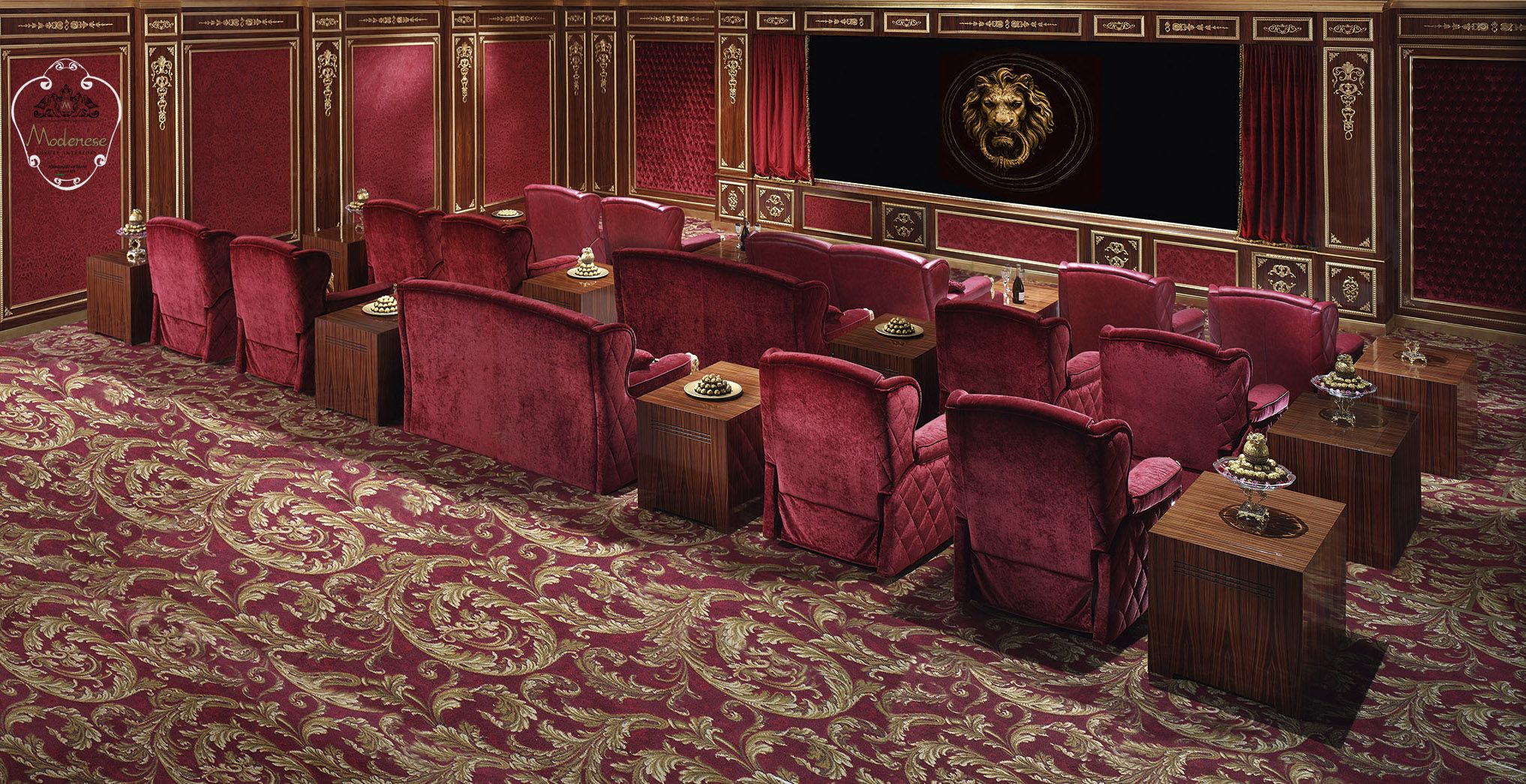 Кожаное кресло с подлокотниками Modenese Luxury Interiors домашний кинотеатр ARCH-00134227 - Вид №2