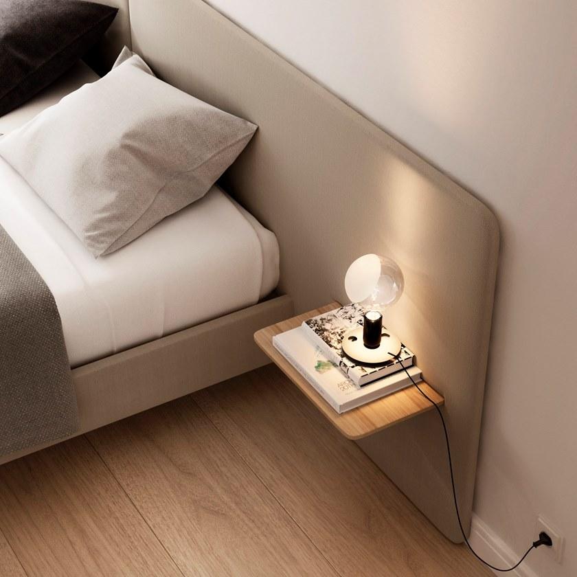 TREKU Двуспальная кровать из ткани с мягким изголовьем Lota sun-id-1474027 - Вид №1