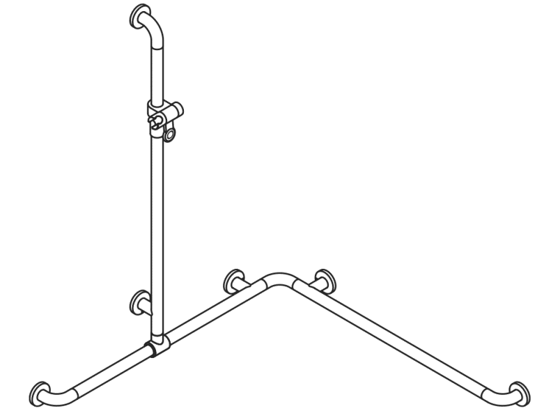 801.35.32051 Поручень для душа с выдвижным держателем для душа HEWI WARM TOUCH  - Вид №2