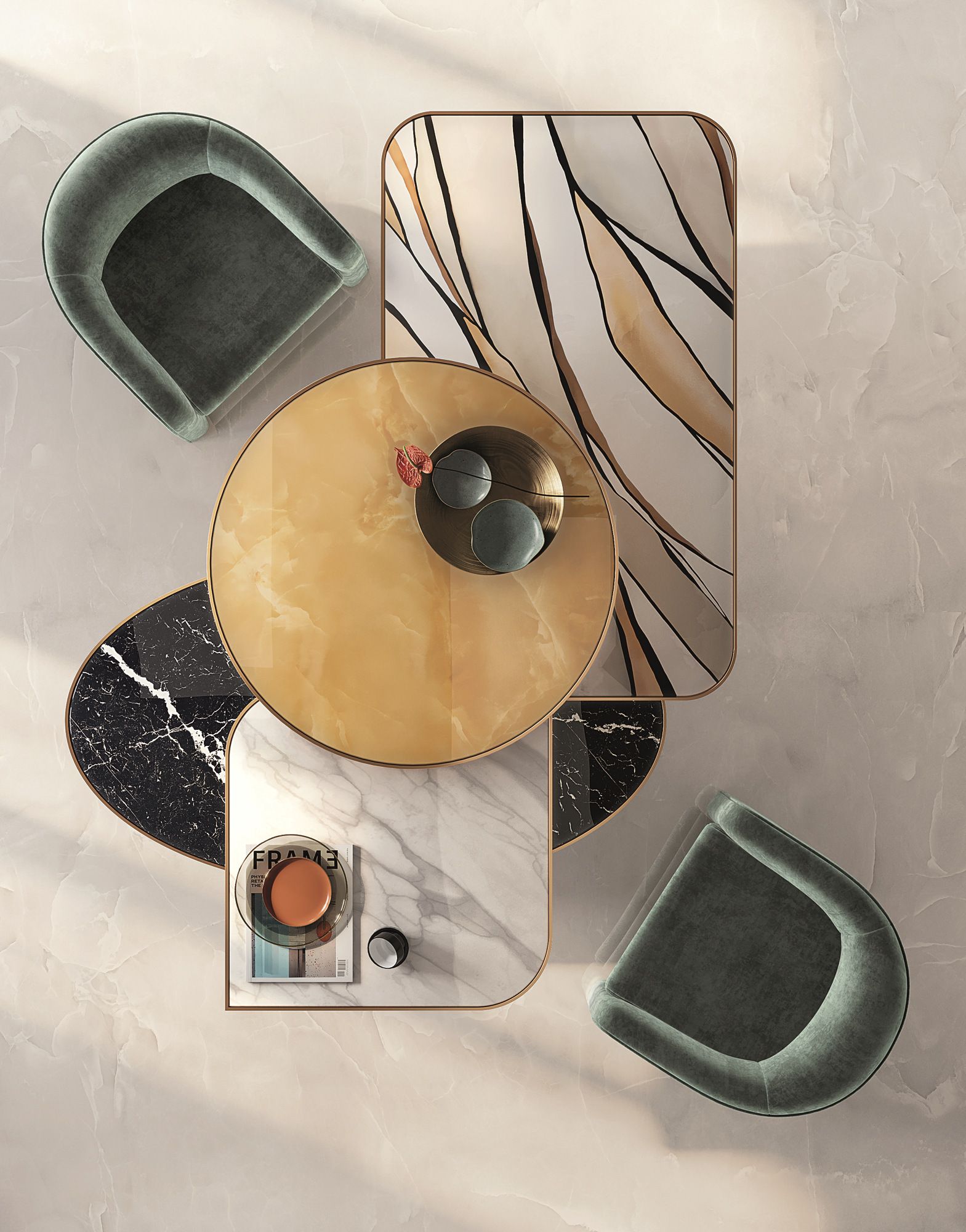 Пол / керамогранит с мраморным эффектом FAP ceramiche Roma Gold ARCH-00044009 - Вид №28