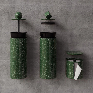 Держатель для туалетной бумаги, туалетная щетка и мусорное ведро