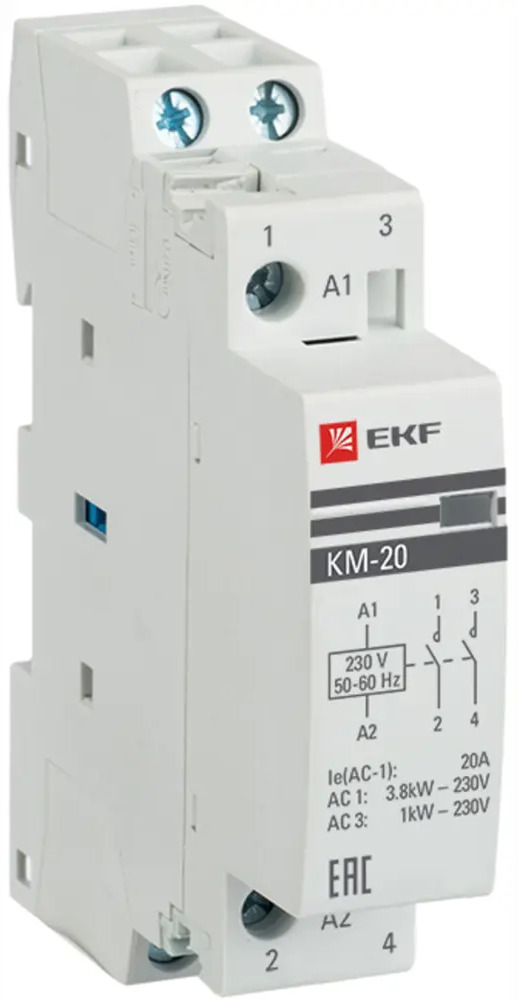 Контактор EKF КМ 2NО для управления мощными нагрузками 82421649