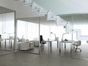 MASCAGNI Мобильная стена из алюминия и стекла для офиса Allinone