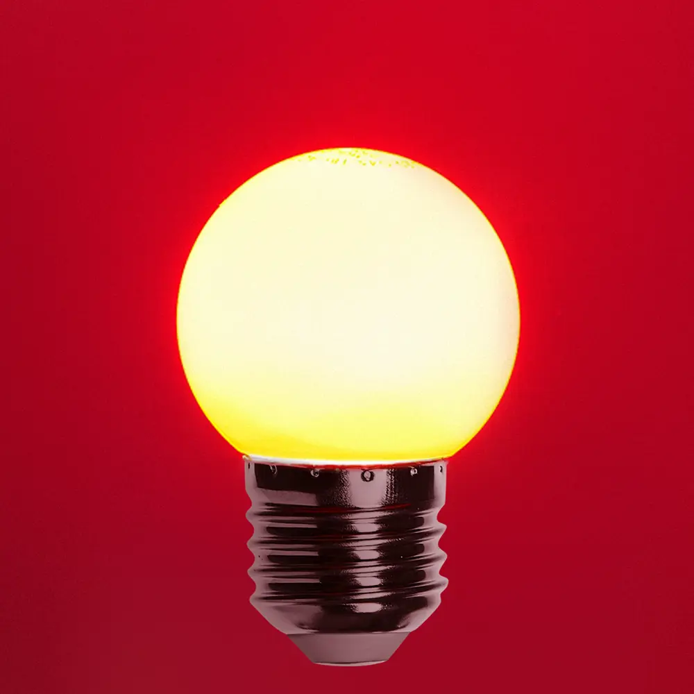 Лампа светодиодная E27 5 LED ø45 мм шар цвет красный IP65 82977130 STLM-2147267 Santreyd 