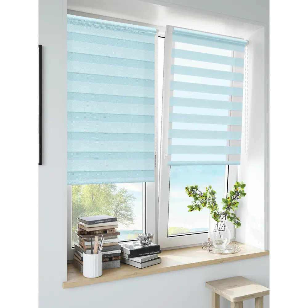 Штора рулонная день-ночь Liza 80x160 см голубая 89224864 STLM-2137117 MIAMOZA Коллекция 2024г. - Вид №3