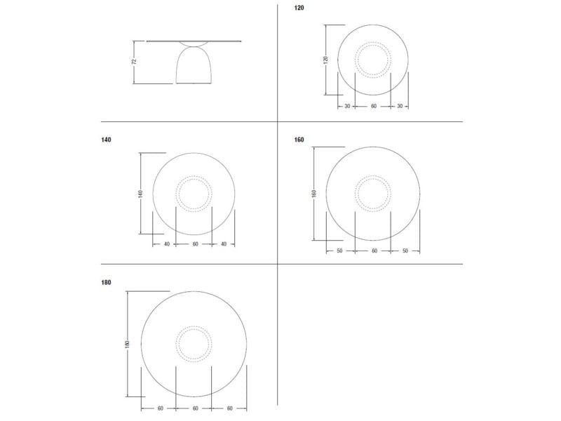 Круглый стеклянный стол Lago JANEIRO GREY SMOKED GLASS ARCH-00008027