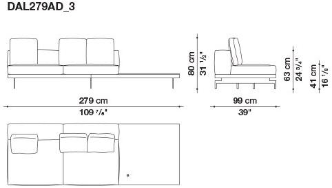 B&B Italia 3-х местный тканевый диван с шезлонгом Dock sun-id-1355318 - Вид №182