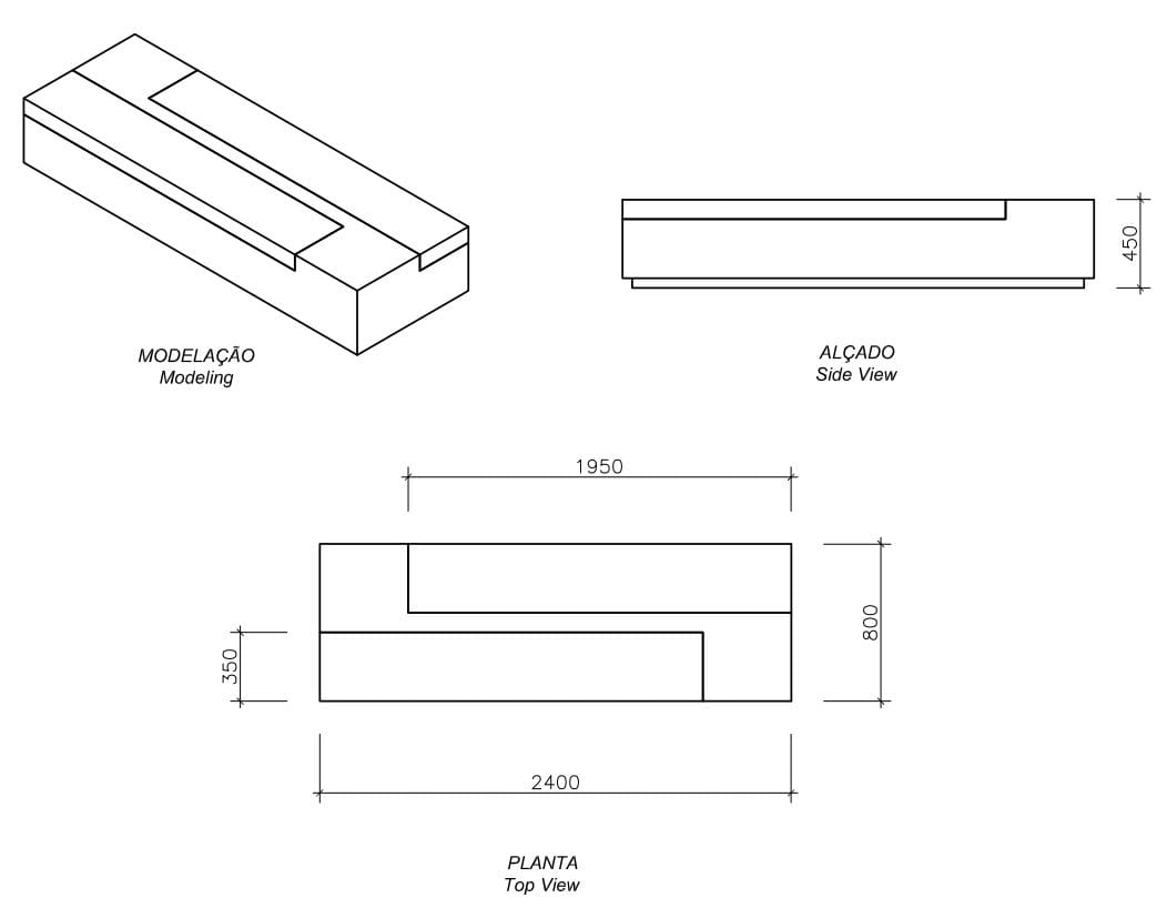 Бетонная скамья без спинки amop LC ARCH-00019616 - Вид №1