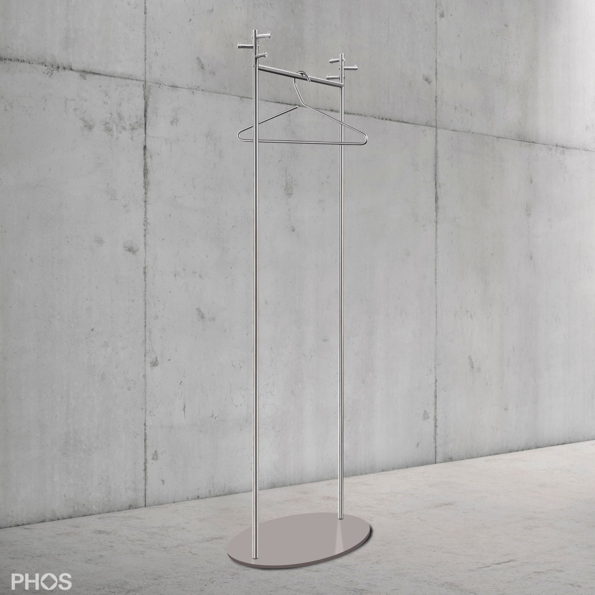 GST1 Вешалка для одежды Twin с овальной опорной плитой, цвет опорной плиты: серый PHOS  - Вид №1