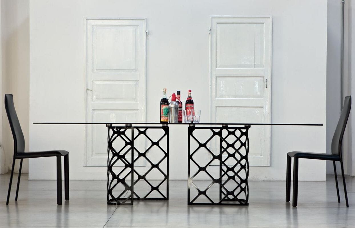 Обеденный стол из стали и дерева Bontempi Casa MAJESTY ARCH-00066435 - Вид №8