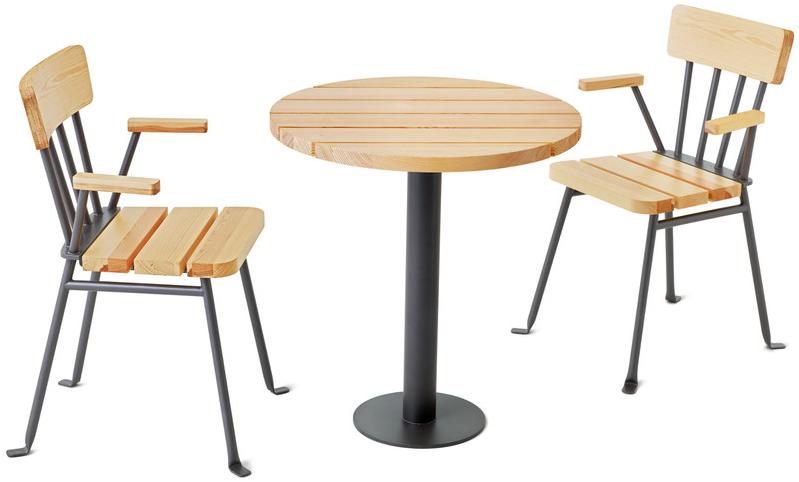 Nola Industrier Садовый стул из стали и дерева с подлокотниками Bollnäs sun-id-1479318 - Вид №2