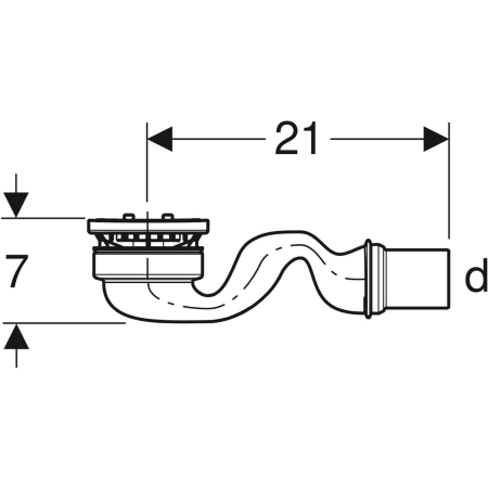 550.079.00.1 Сифон для душевых поддонов Geberit Sestra, высота гидрозатвора 30 мм, воронка из ПП Geberit  - Вид №2