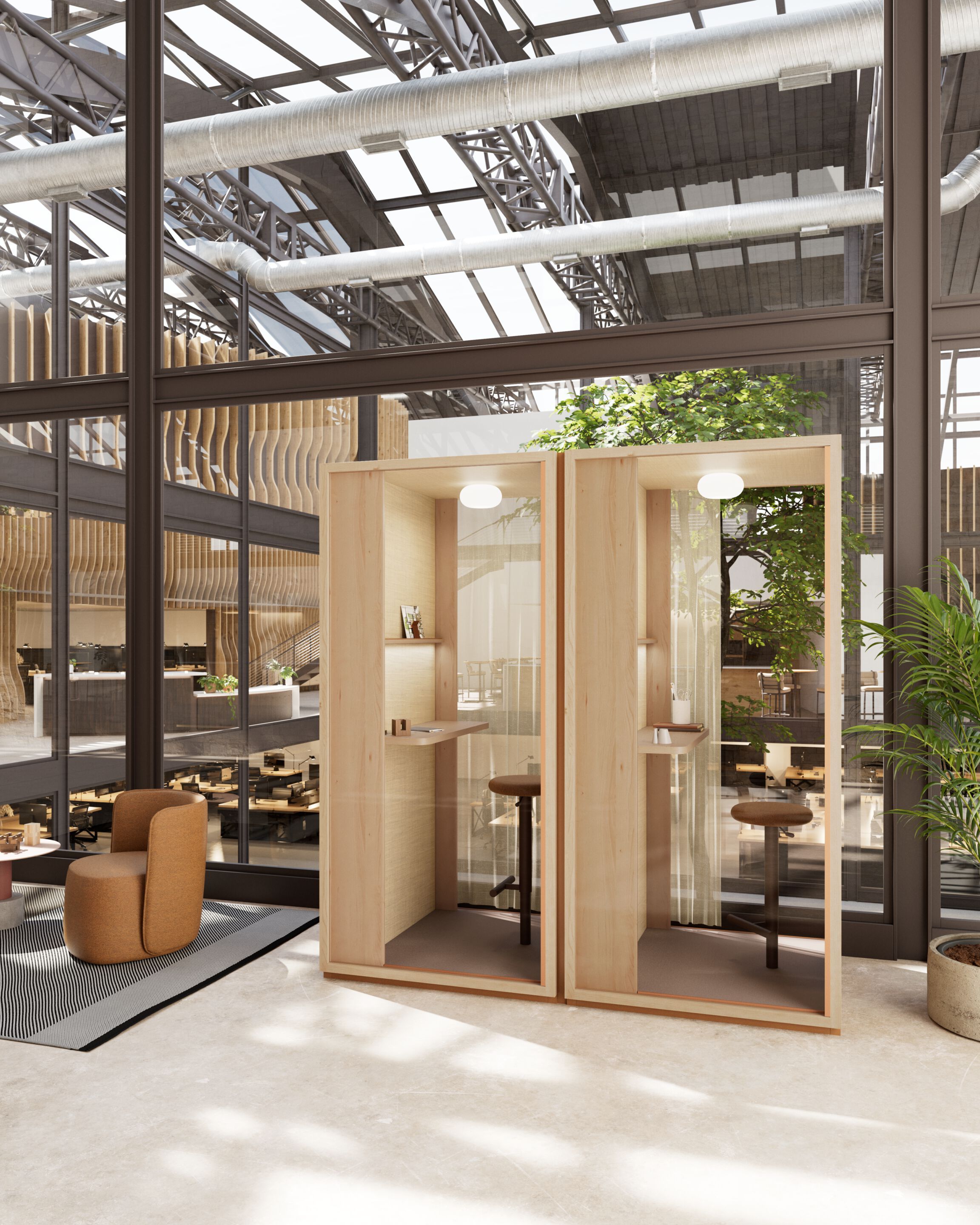 Одноместная акустическая офисная кабина со встроенным освещением Kettal Kall ARCH-00085726 - Вид №7