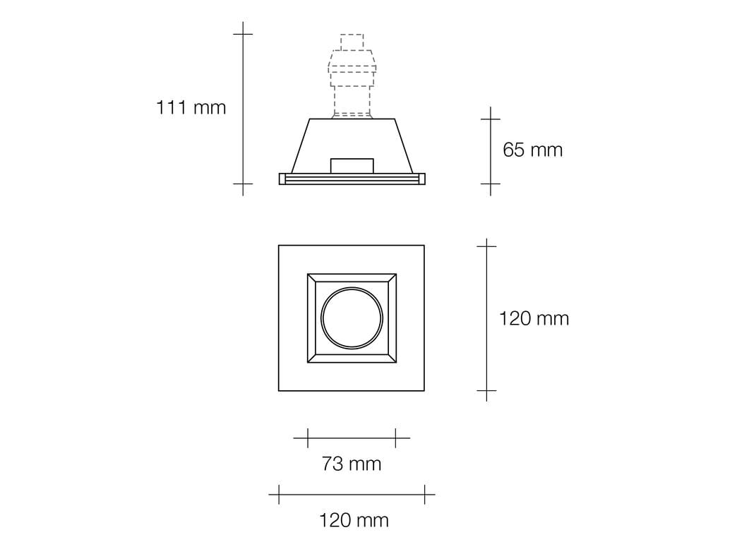 Квадратный поворотный утопленный прожектор из гипса Tecnico ATTICA ORIENTABILE ARCH-00077950 - Вид №3