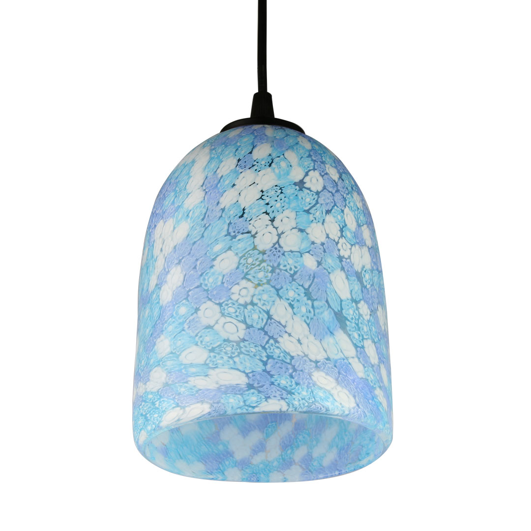 4047 ORIGINALMURANOGLASS Потолочный светильник Миллефиори светло-голубой - муранское стекло OMG 12 см  - Вид №1