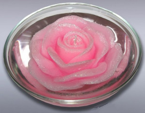 3375 Свеча "Плавающая" 4.5 х 1.1 см 125 г 4.5 см роза розовая Омский Свечной