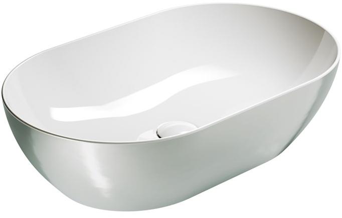 Подвесная раковина настенная овальная GSI ceramica Gold platinum белая sun-id-1403025 - Вид №2