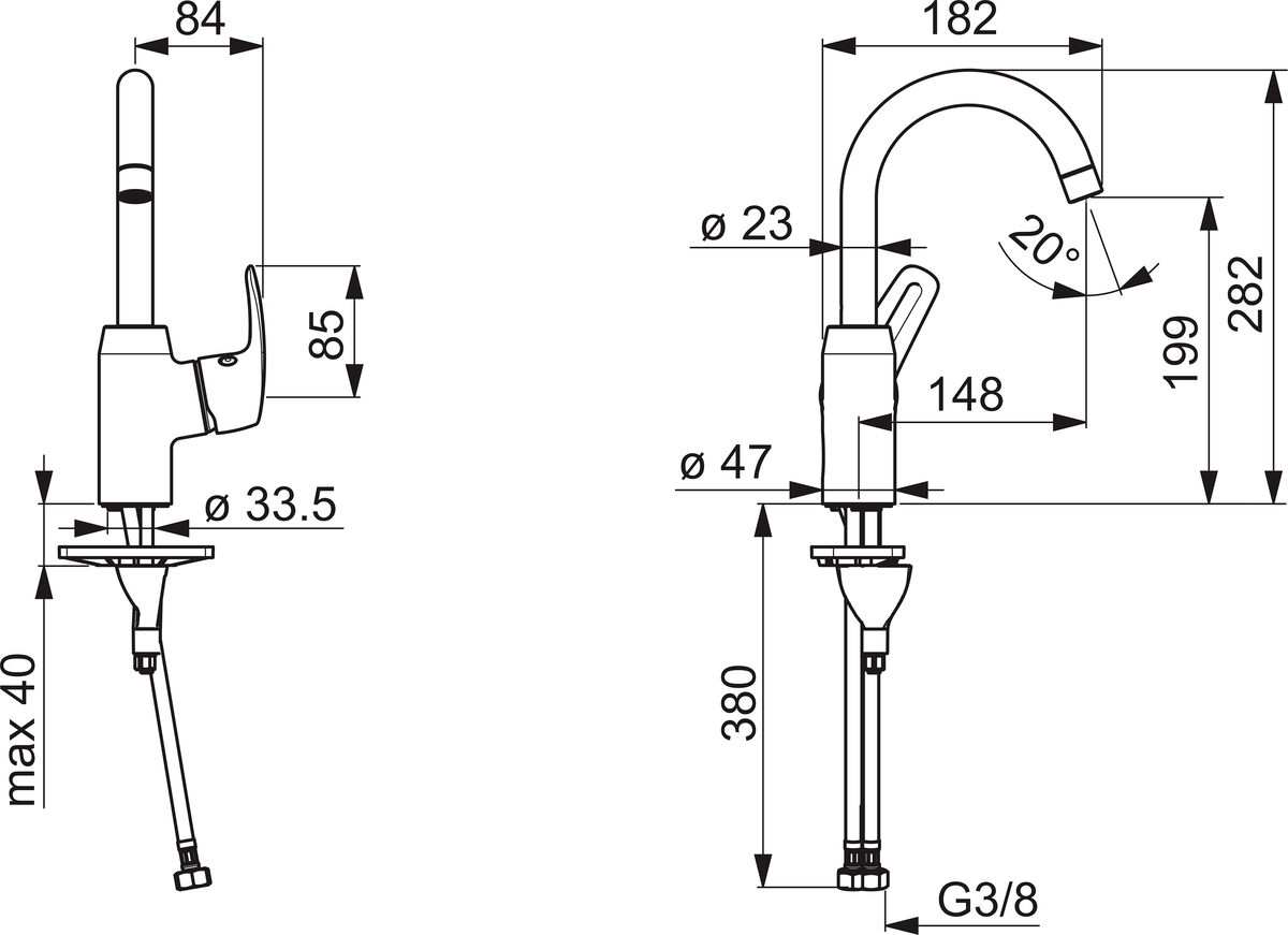 Oras 1007F Смеситель для умывальника 1007F Safira Хром  - Вид №1