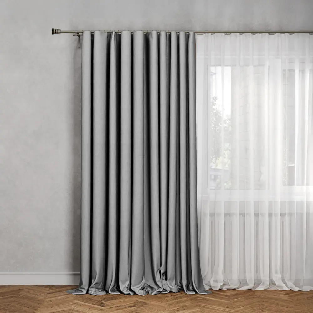Штора KREAFORTA Sanur с технологией блэкаут 200x300 см, серый 89431242 STLM-1579828