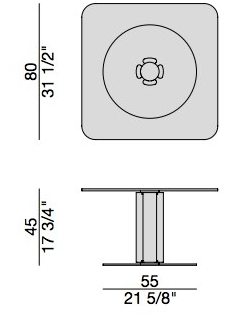 Porada Квадратный хрустальный журнальный столик и подставка из ореха каналетта Twenty sun-id-1437106 - Вид №3