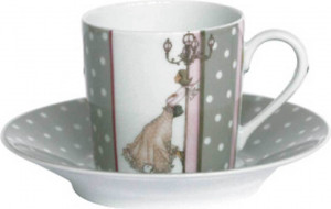 10562002 Haviland Набор из 4 кофейных чашек с блюдцами 110мл "Мадемуазель развлекается" Фарфор