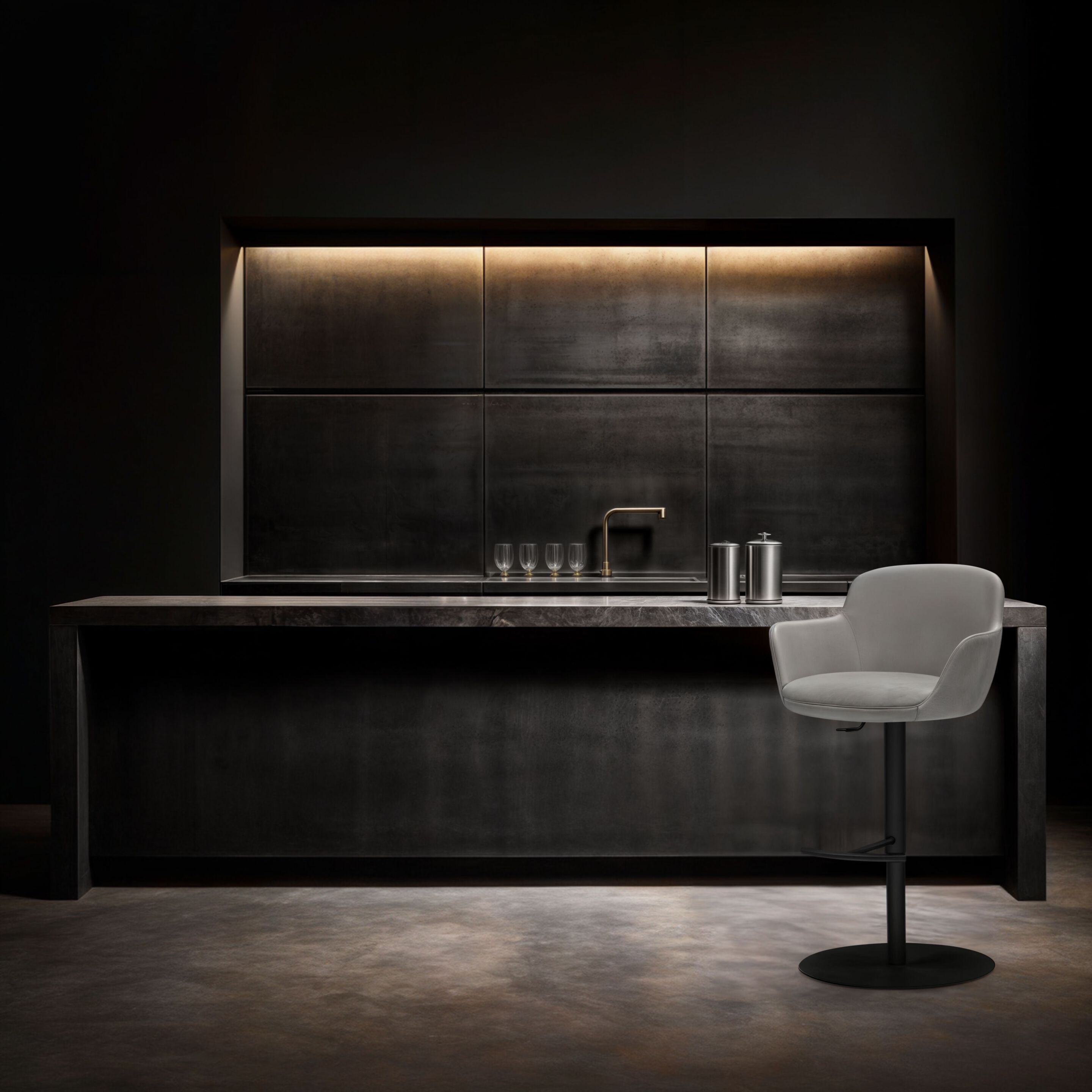 Высокий кожаный поворотный стул Wayne Enterprises Home Collection WE-138 ARCH-00078807 - Вид №1