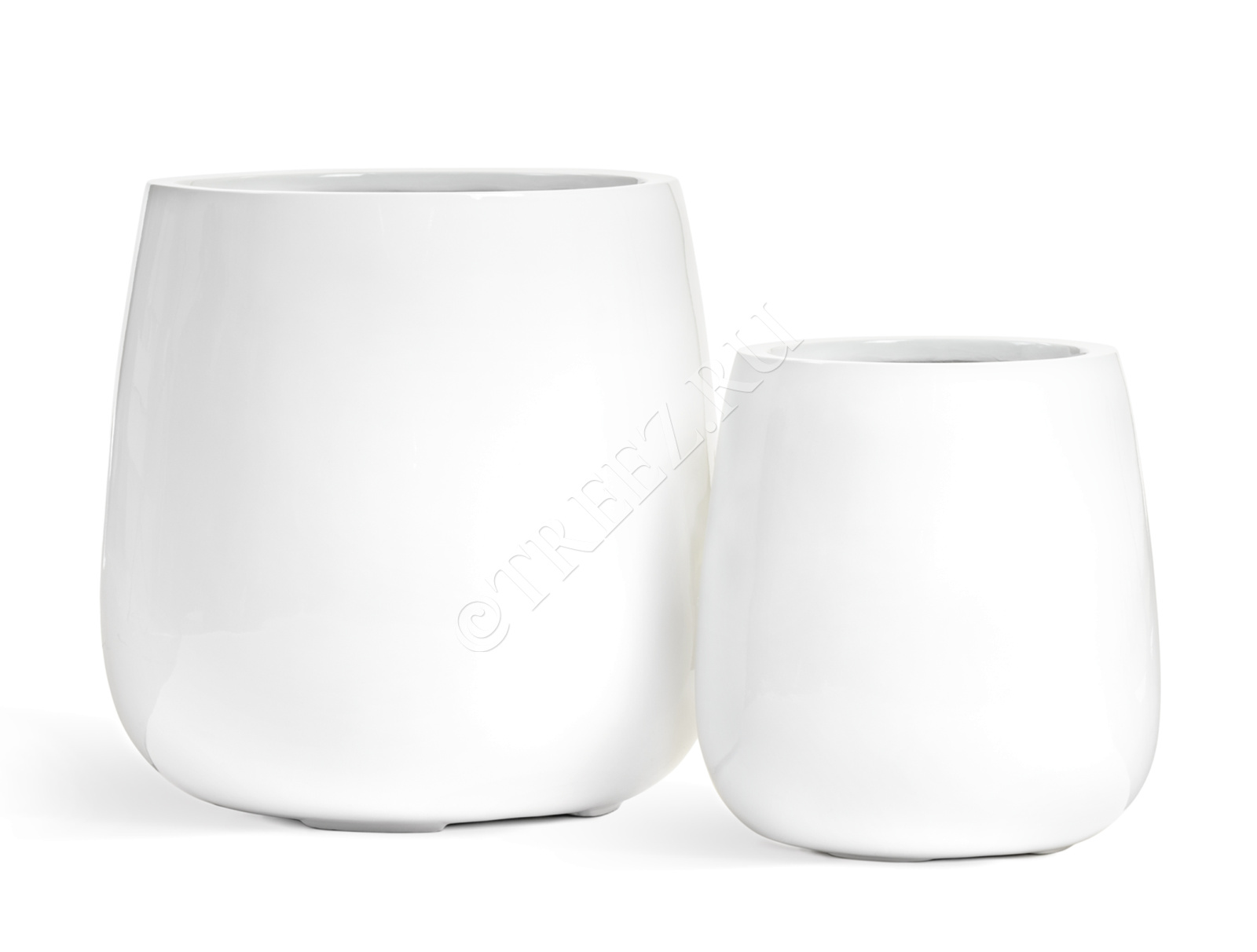 41.3321-05-068-WH-49 Кашпо  Effectory - серия Gloss - Design-Чаша - Белый глянцевый лак Цветочная коллекция 