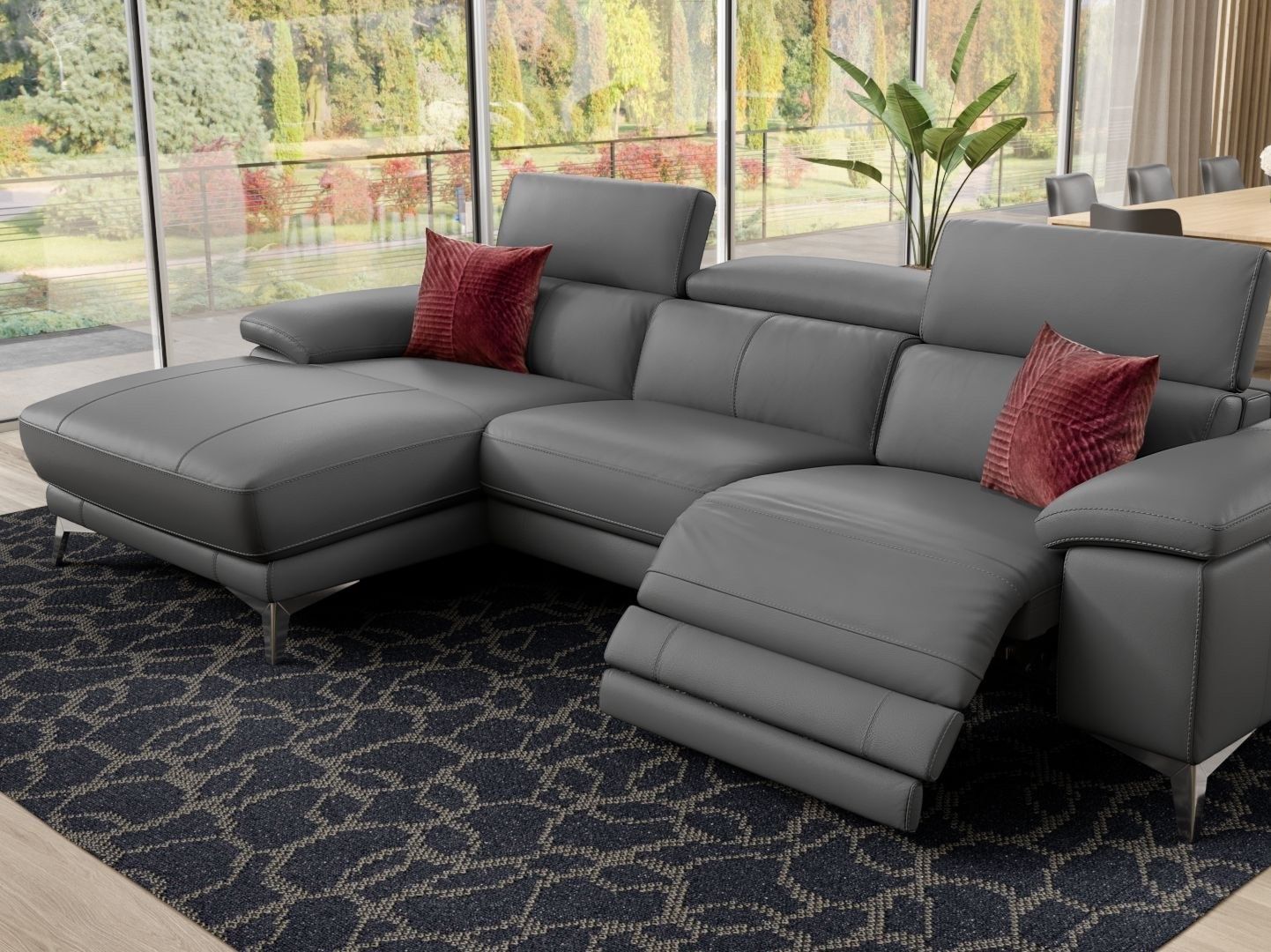 Кожаный диван с полуостровом Sofanella MILANO ARCH-00066951 - Вид №5