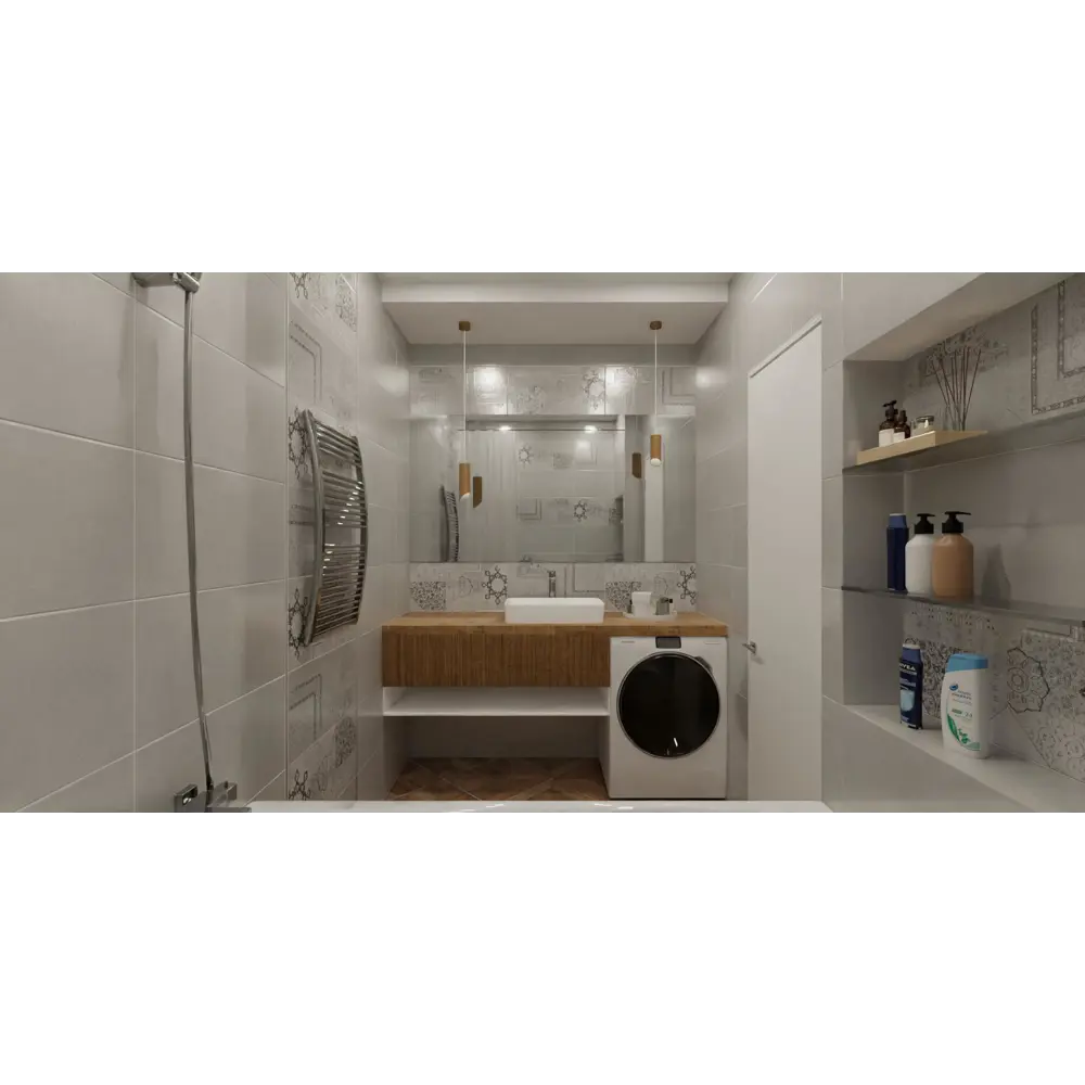 Декор настенный Belani Sheer Dec2 30x60 см матовый цвет темно-серый STLM-2160029 - Вид №2