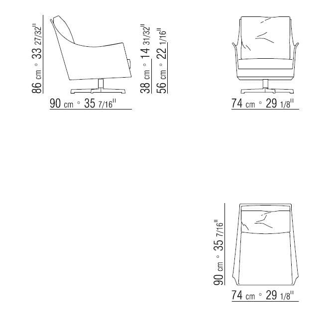 5-спицевое вращающееся кресло с подлокотниками Flexform ARCH-00056988 - Вид №2