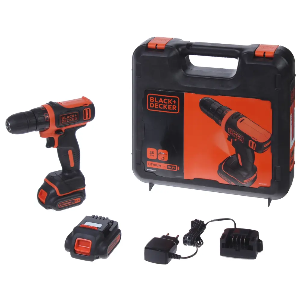 Дрель-шуруповерт аккумуляторная Black&Decker BDCDD12, 10.8 В Li-ion 2х1.5 Ач 81976638 STLM-2008654 BLACK + DECKER  - Вид №3