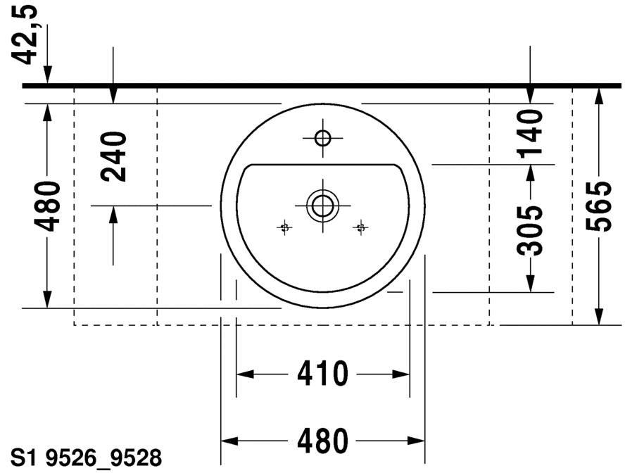 0446480000 Накладная раковина на столешницу  овальная Duravit Starck 1 - Вид №4