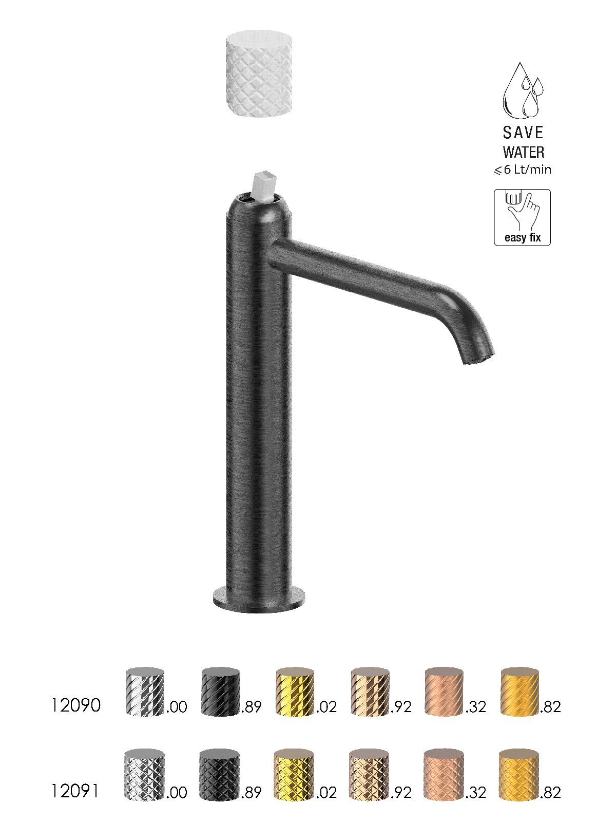 Смеситель для раковины высокого пола с ограничителем расхода Rubinetterie Frattini Pepe XLS ARCH-00125528 - Вид №14