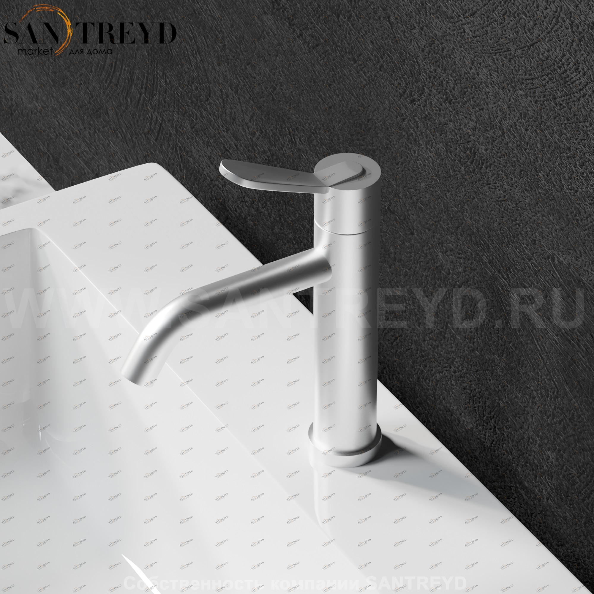 Смеситель FEZ 150 мм для раковины хромированный матовый Agape ARUB10015SLSP