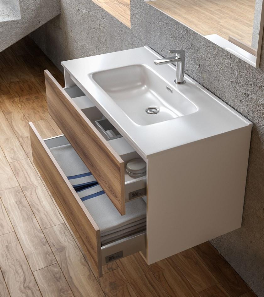 Mobiltesino Подвесная тумба под умывальник из ламината с ящиками Skin sun-id-1358722 - Вид №2