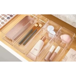 Набор органайзеров для косметики 6 штук цвет прозрачный