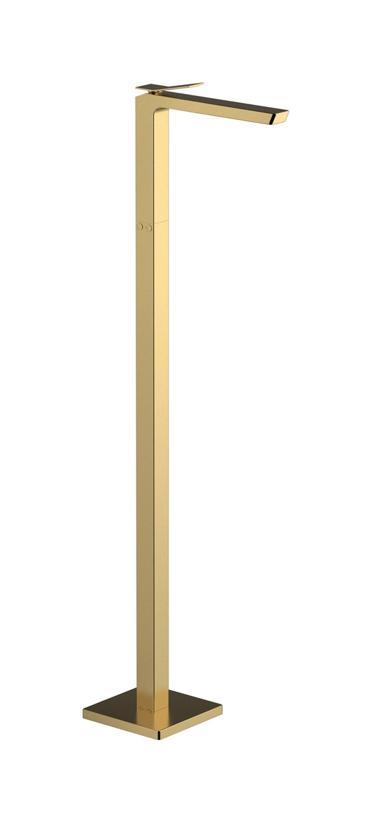 Высокий смеситель для напольной раковины в комплекте с донным клапаном. WE ARE IB wa706cs Brushed Gold Wave