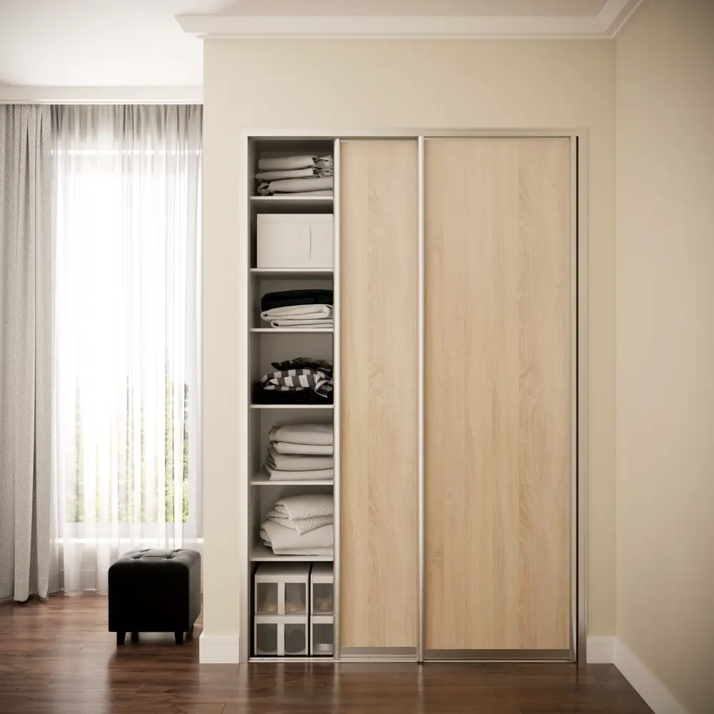 Дверь-купе SPACEO для шкафа в стиле дуб сонома с серебром 18833650 STLM-0013080 - Вид №3