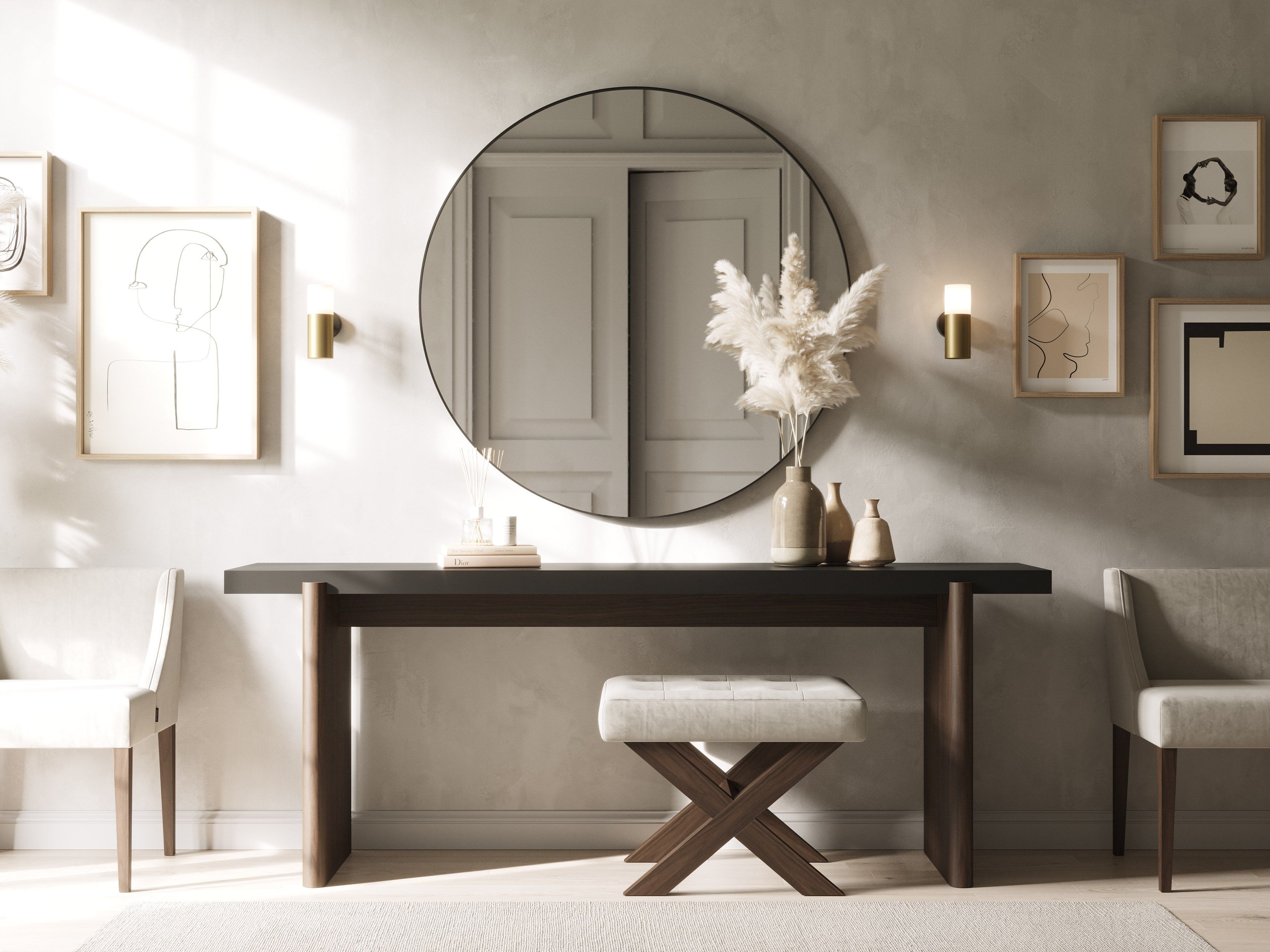 Прямоугольная консоль из грецкого ореха Stylish Club Natur ARCH-00142230 - Вид №3