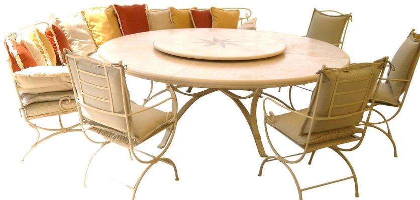 GH LAZZERINI Круглый каменный стол с ленивой сьюзан sun-id-1379035 - Вид №1