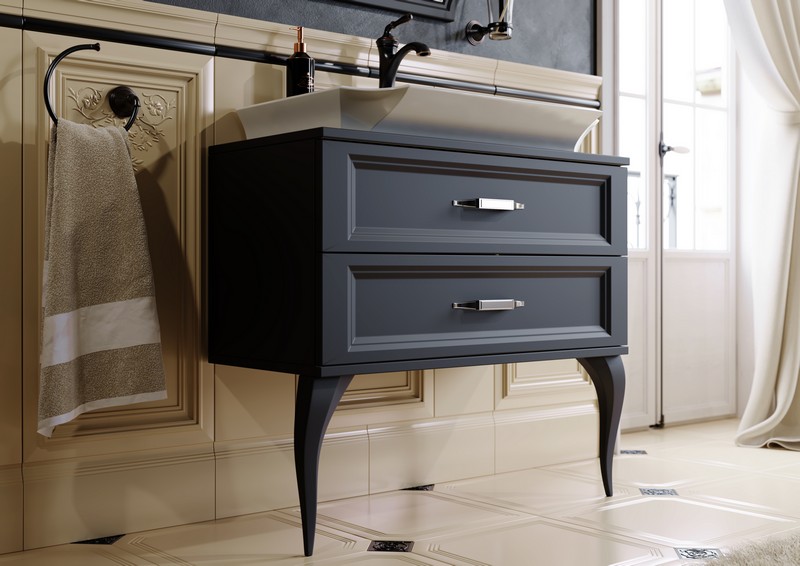 LaDonna тумба под умывальник, цвет черный LAD0108BLK AQWELLA PU048010700110003 - Вид №1