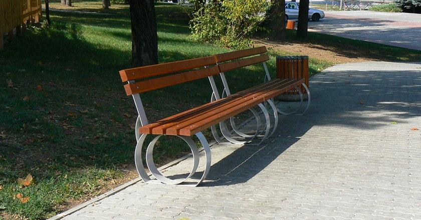ENCHO ENCHEV - ETE Скамья из дерева и металла со спинкой  52  - Вид №1