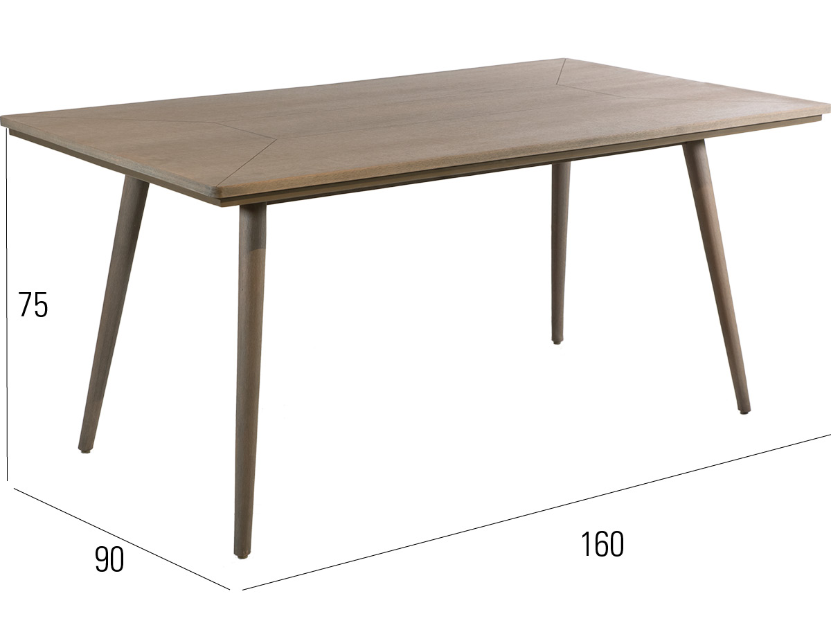 72.00.0537 Стол Alpenblick 90 x 160 старый серый Mbm  - Вид №2