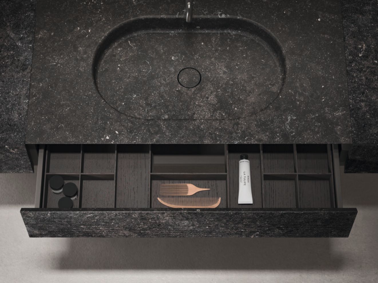 Мраморный подвесной умывальник со встроенной раковиной Noorth Azuco ARCH-00108380 - Вид №1