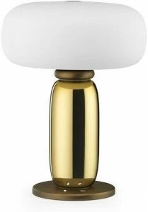 GHIDINI1961 Настольная лампа из латуни и сатинированного стекла