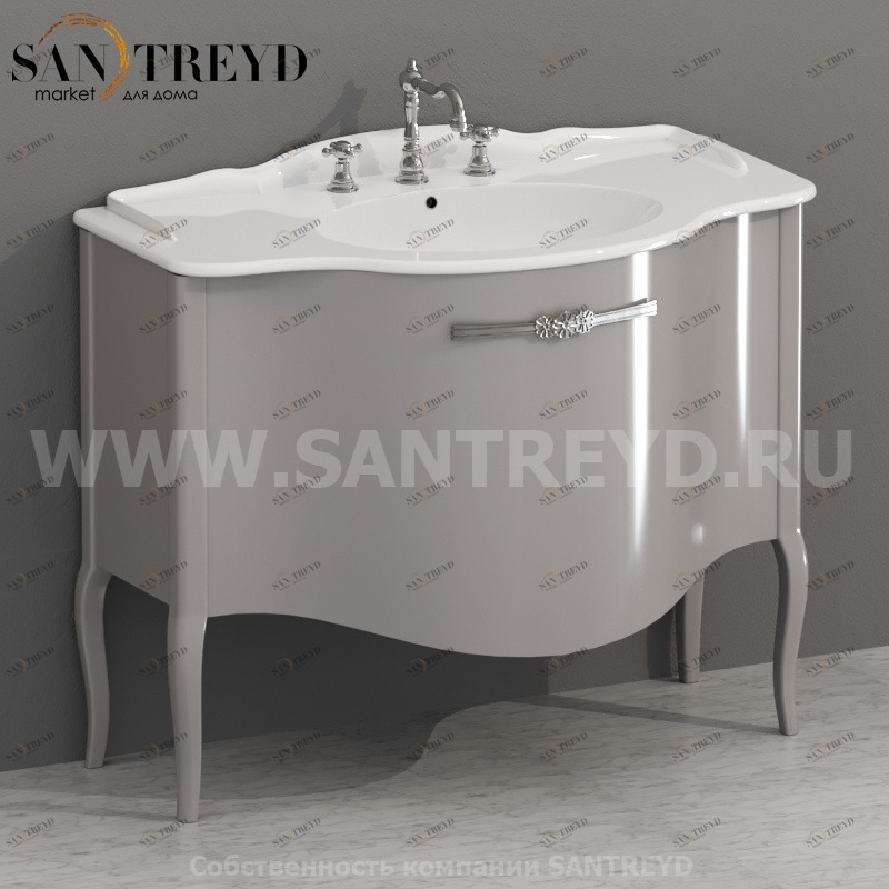 PS110CT Напольная тумба 82 см цвет Серебряный пион Globo Paestum Италия Ceramica Globo