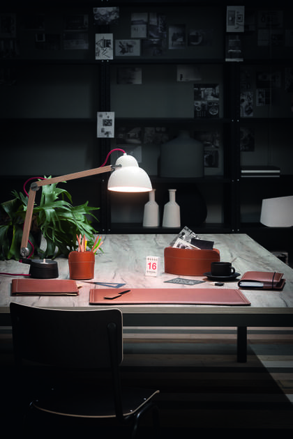 LIMAC design FIRESTYLE Рабочий стол из регенерированной кожи  Stbr06cc  - Вид №1