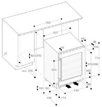 Gaggenau Холодильник для вина со стеклянной дверцей класса а Serie 200 Rw402261  - Вид №2