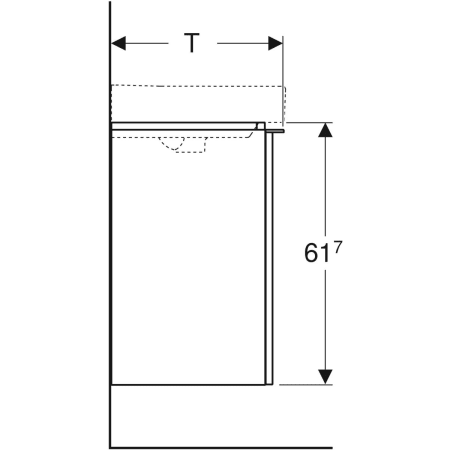 500.363.JK.1 Шкафчик для раковины Geberit Smyle Square, с одной дверцей Geberit  - Вид №4