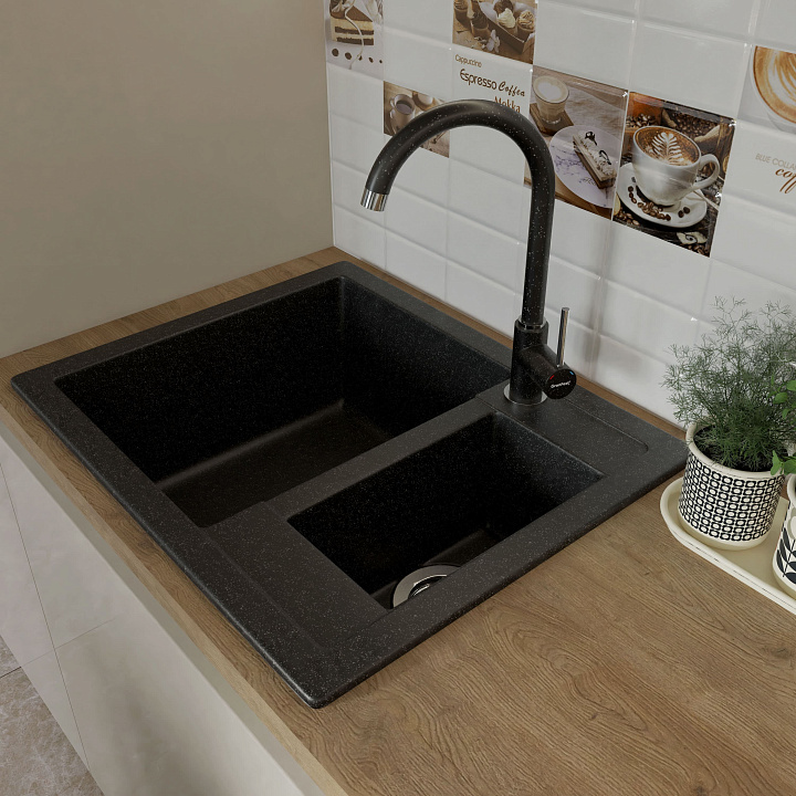 Кухонная мойка Искусственный камень QUADRO S228 GranFest Q-610K-S228 - Вид №5